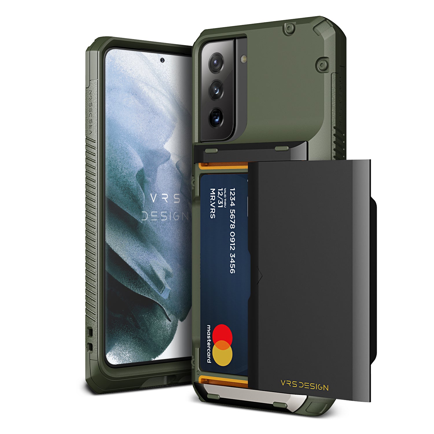 Samsung Galaxy S21 wallet rugged case with multiple durable and convenient card slot with sleek minimalism by VRS Design