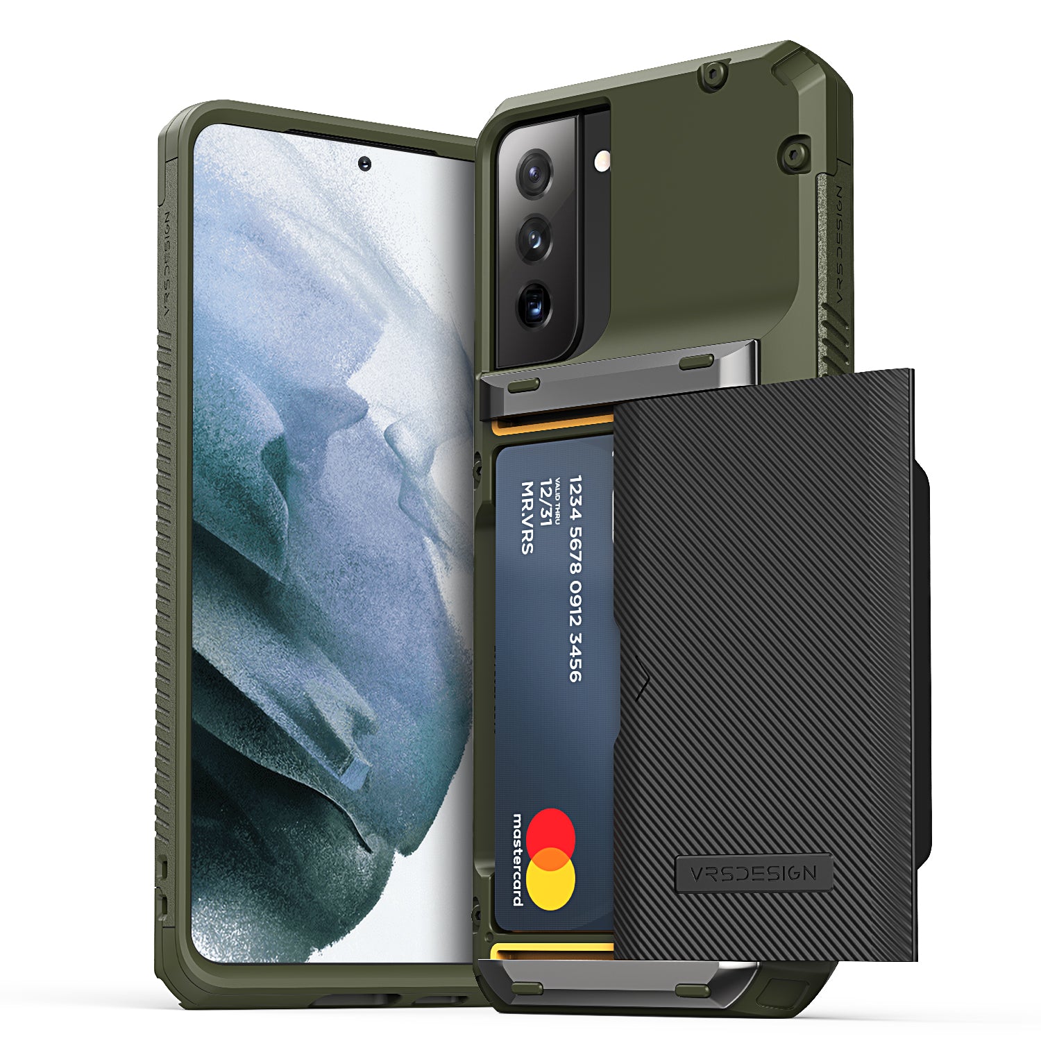 Samsung Galaxy S21 Plus wallet rugged case with multiple durable and convenient card slot with sleek minimalism by VRS