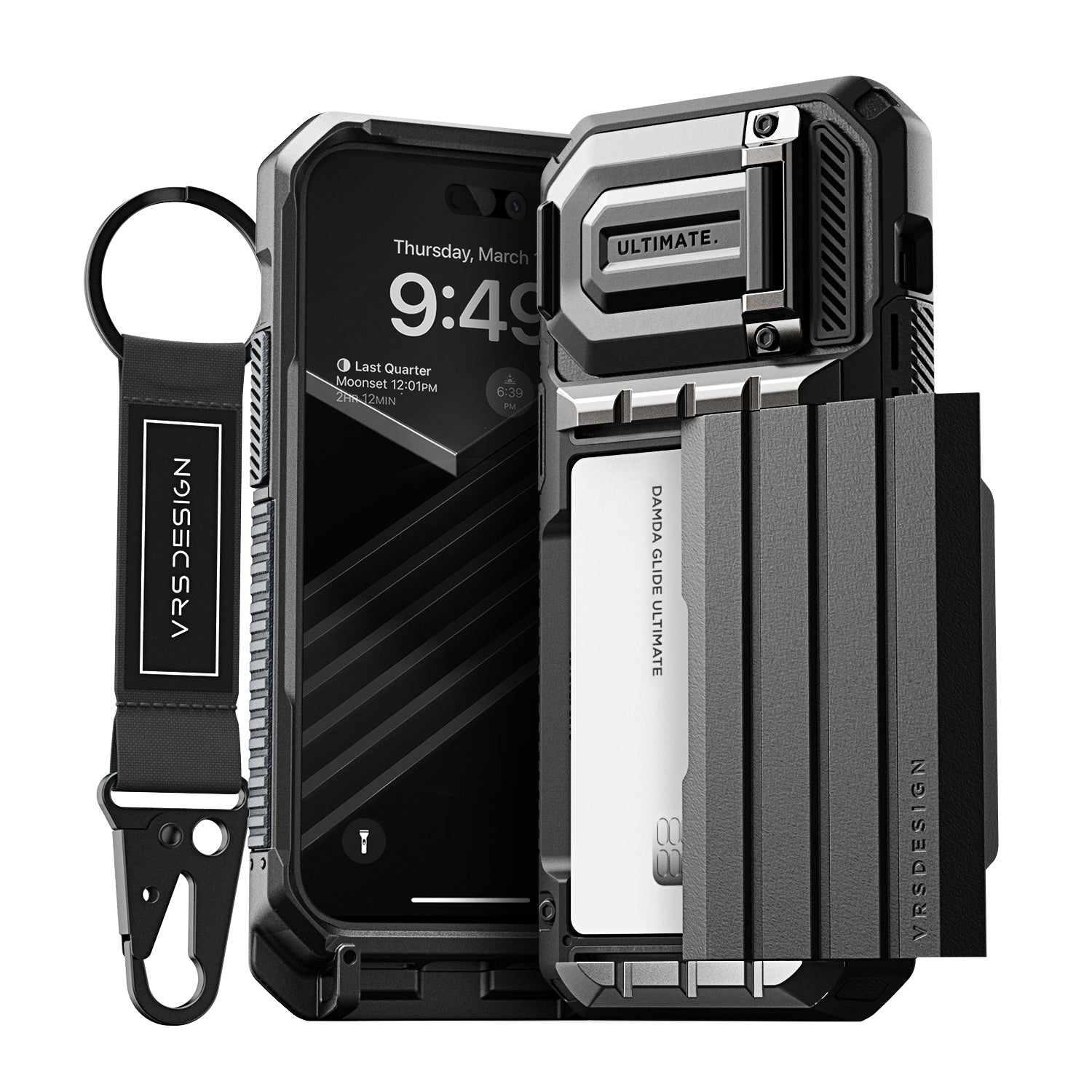 Stylish and functional modern wallet with a luxurious finish is a perfect friend for Apple iPhone 14 Pro Max mobile accessories MagSafe compatible rugged case. Features multiple durable cards slot and a spacious bill compartment is wallet kickstand case. Sleek modern design with minimalism by VRS DESIGN