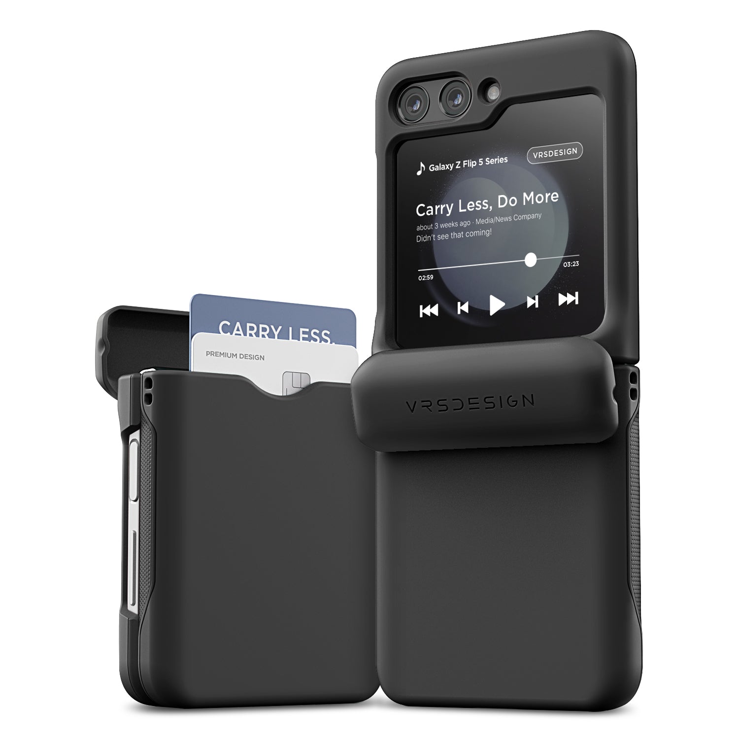 Samsung galaxy Z Flip 5 case modern slim durable convenient minimalist innovative innovation look protection women color VRS DESIGN card wallet holder