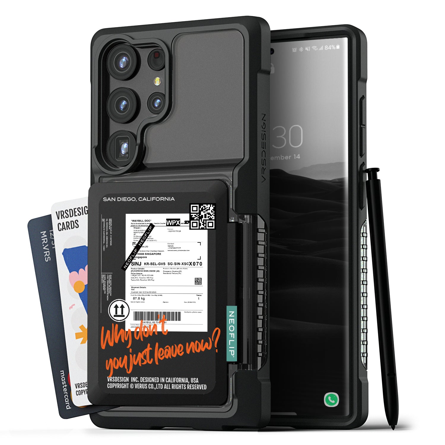 Samsung Galaxy S23 Ultra wallet rugged case with multiple durable and convenient card slot with sleek minimalism by VRS