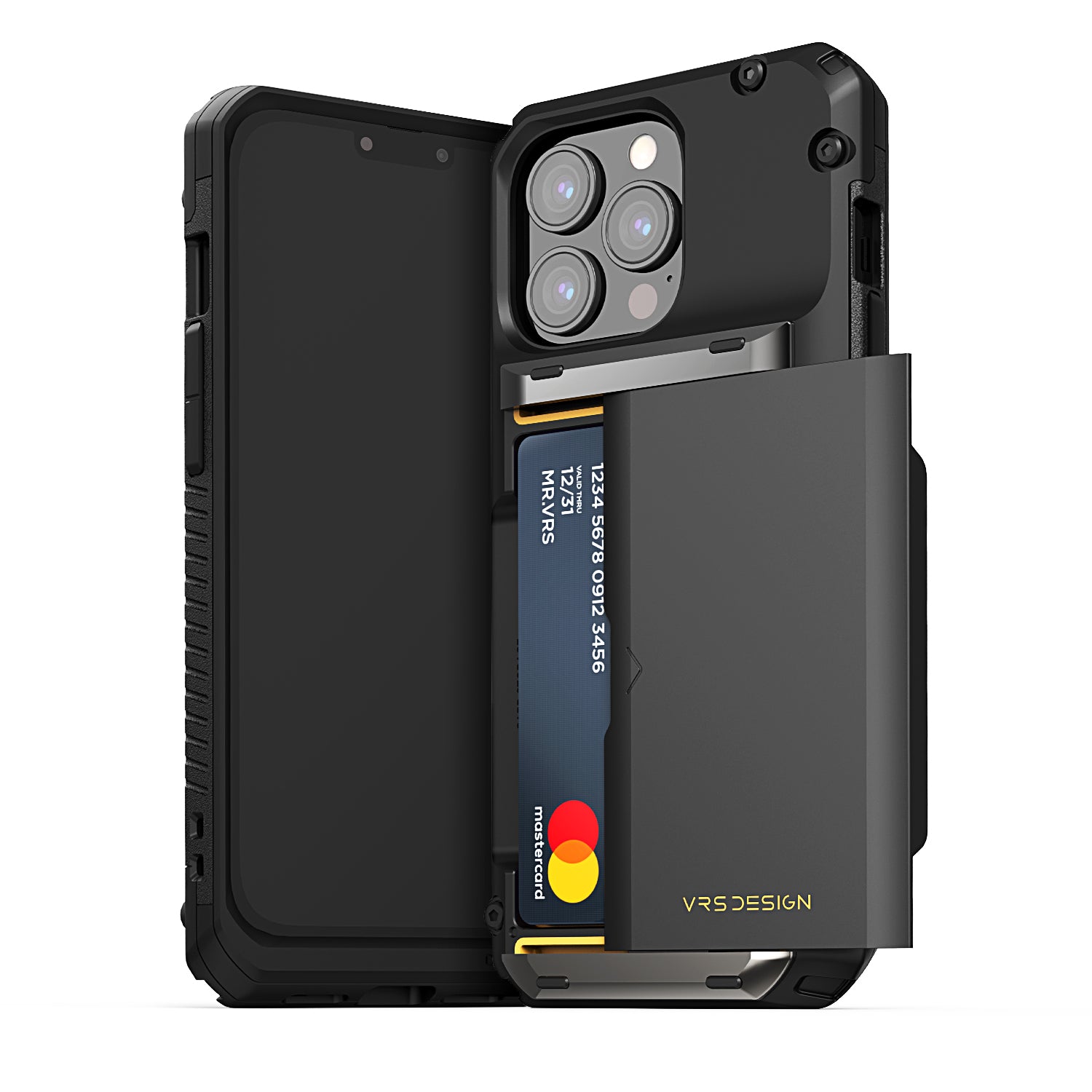 Apple 13 pro rugged Glide wallet case with multiple durable and convenient card slot with sleek minimalist look by VRS
