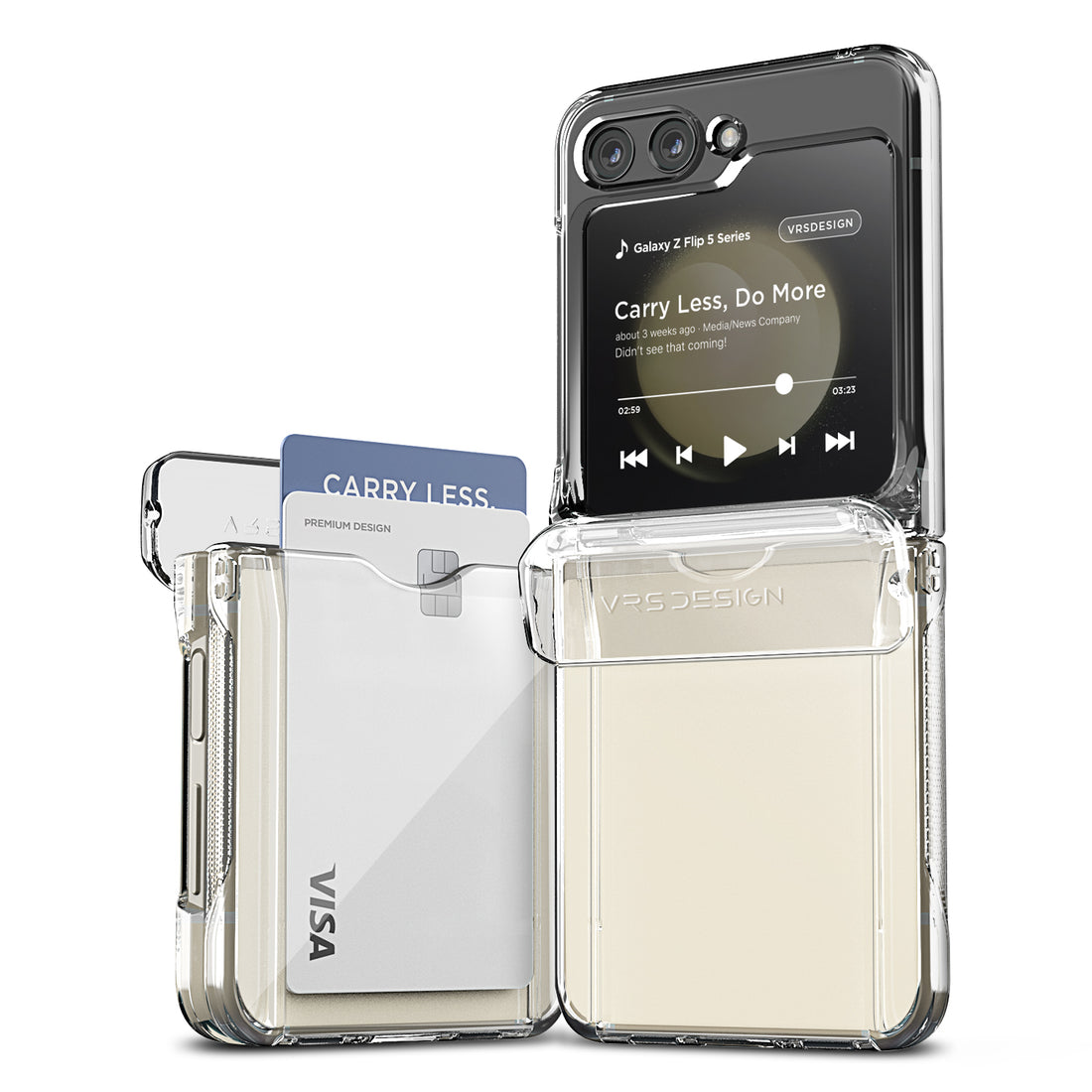 Samsung galaxy Z Flip 5 case modern slim durable convenient minimalist innovative innovation look protection women color VRS DESIGN card wallet holder