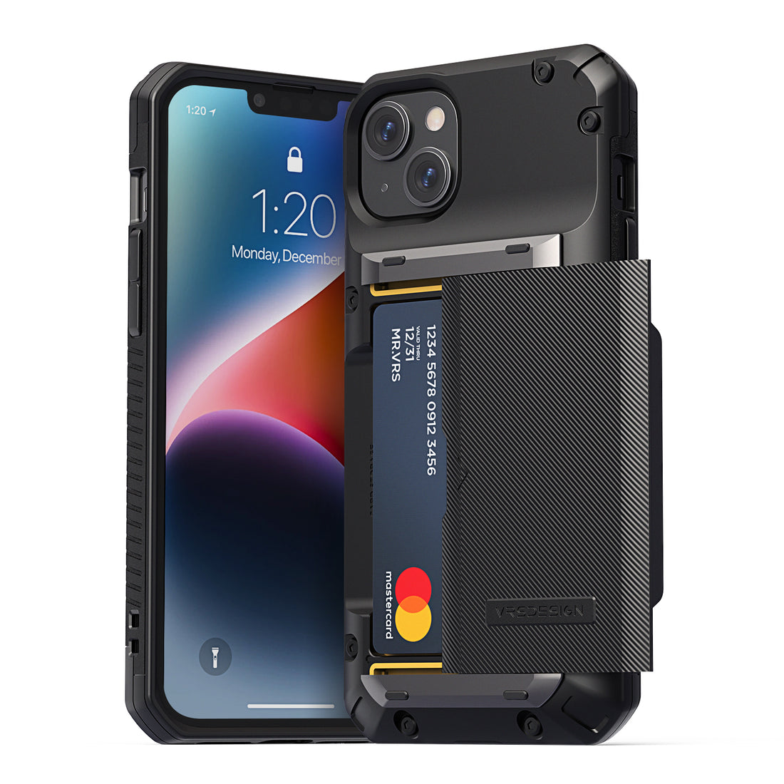 Apple 14 Plus Max rugged Glide wallet case with multiple durable and convenient card slot with sleek minimalist look by VRS