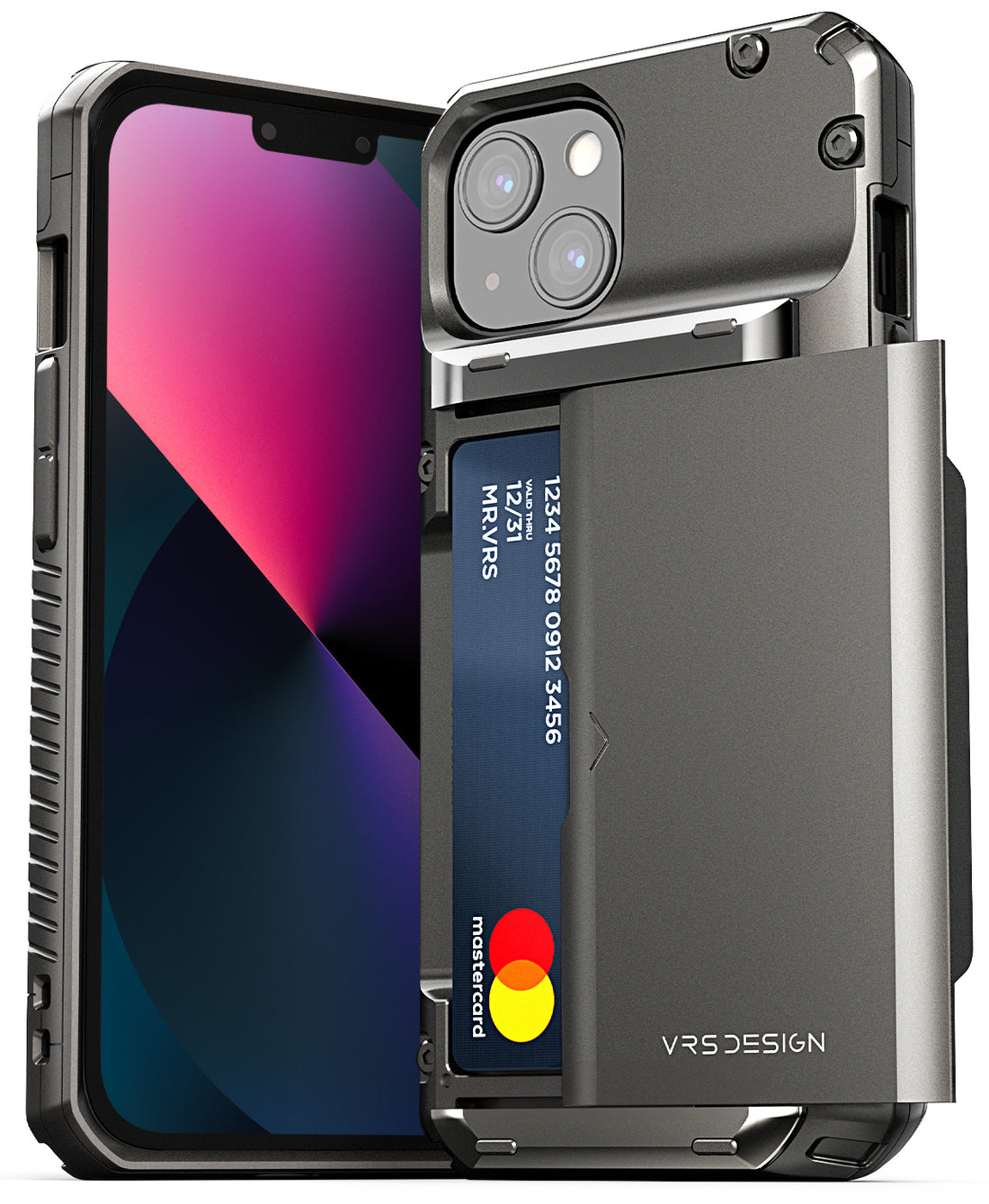 Apple 13 rugged Damda Glide Pro Wallet case with multiple durable and convenient card slot by VRS Design