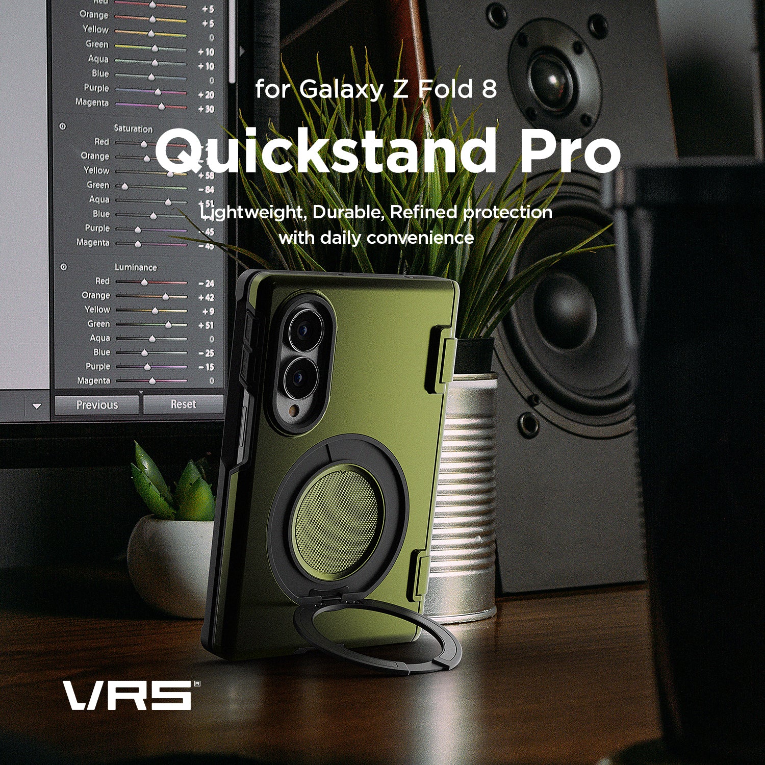 Samsung Galaxy Z Fold 8 Wide Modern Quickstand Pro case shown from the rear with a clean, modern finish.