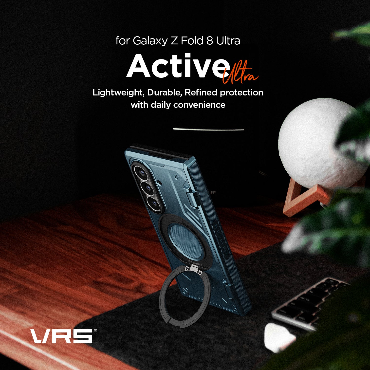 Samsung Galaxy Z Fold 8 Ultra shown open with the VRS DESIGN Active protective case installed.