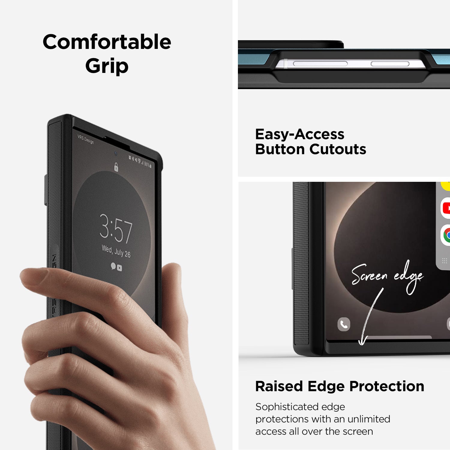 VRS DESIGN Modern case supporting convenient wireless charging for the Samsung Galaxy Z Fold 8 Ultra.