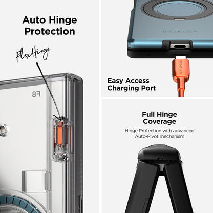 Samsung Galaxy Z Fold 8 Ultra protective case with quickstand support for watching videos and browsing hands-free.