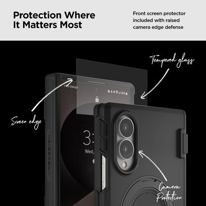 Built-in quickstand on the Galaxy Z Fold 8 Wide case for comfortable hands-free viewing.