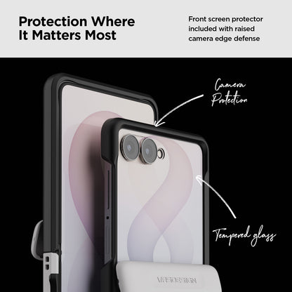 VRS DESIGN Modern case for Galaxy Z Flip 8 designed for convenient wireless charging compatibility.