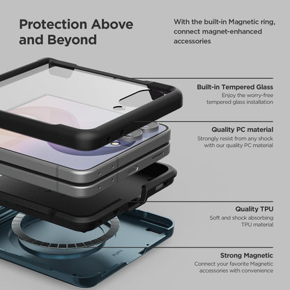 Precise cutouts on the Galaxy Z Flip 8 Modern case provide easy access to buttons, speakers, and charging port.