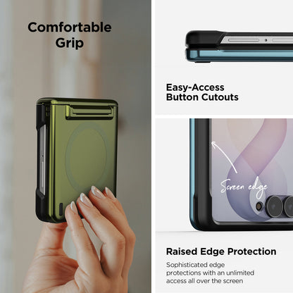Secure side grip and durable construction on the VRS DESIGN Modern case for Galaxy Z Flip 8.
