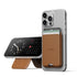 Premium iPhone Samsung MagSafe wallet with kickstand made in Luxury Faux Leather. Compatible with VRS mobile accessories and clear protective cases.
