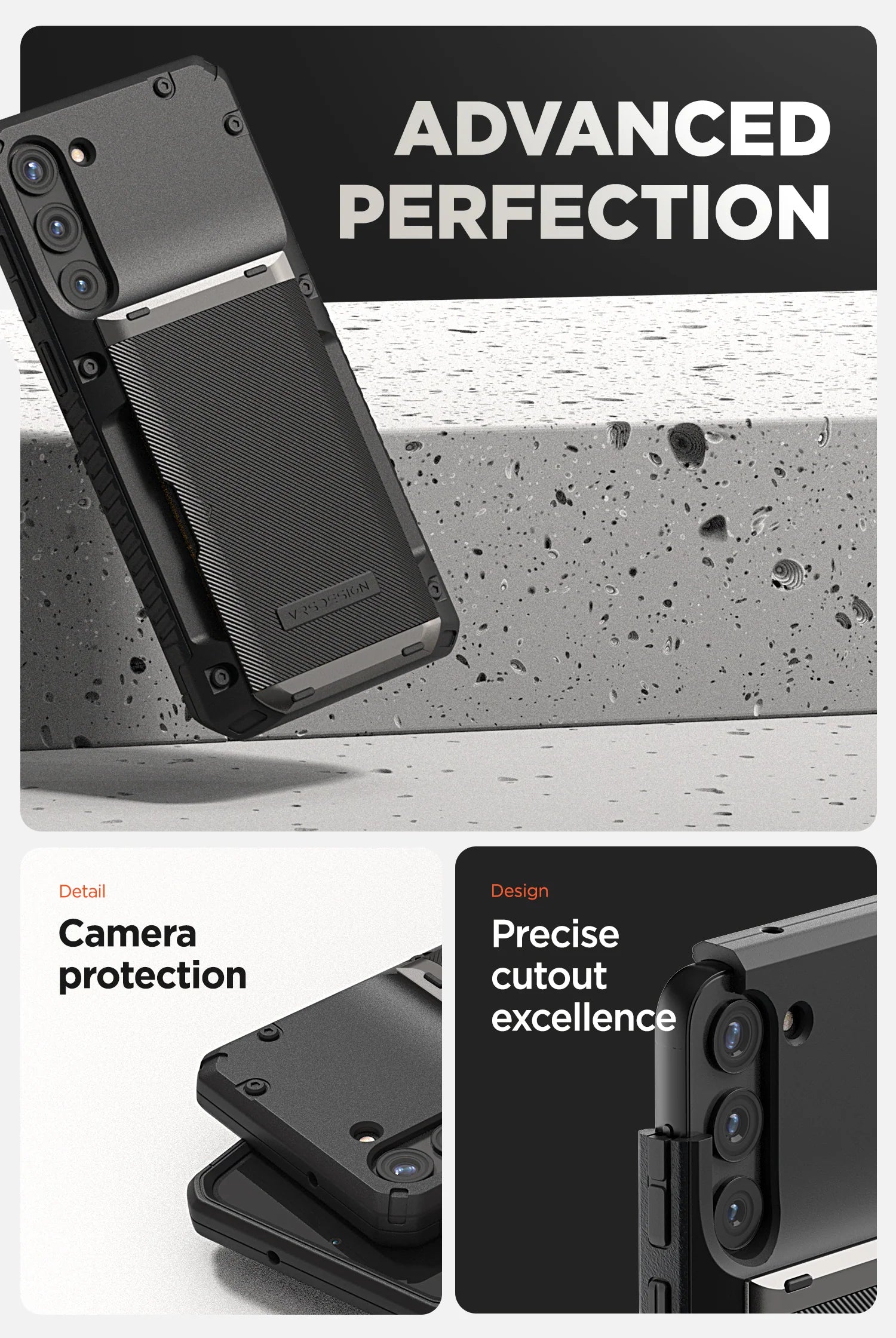 Rugged Galaxy S23 Ultra wallet case minimalist case by VRS DESIGN