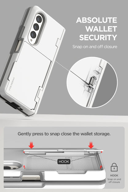 Samsung Galaxy Z Fold 4 wallet rugged case with multiple durable and convenient card slot with sleek minimalism by VRS