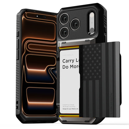 Apple iPhone 17 Air Luxury Mobile phone cover card holder hinge protector built-in screen shield slim rugged daily carry durable case in USA Flag design by VRS DESIGN in FREEDOM edition