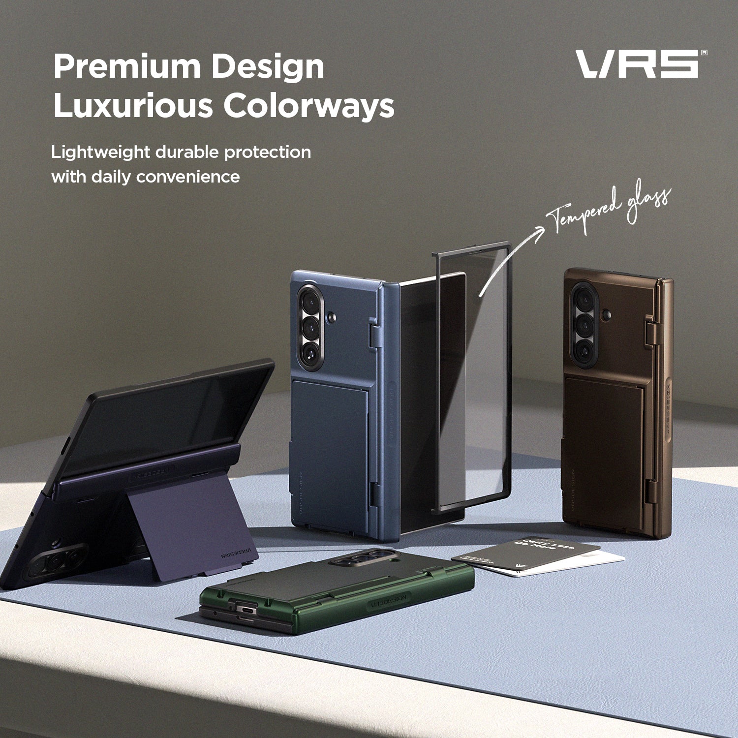 Samsung Galaxy Z Fold 7 Luxury Mobile phone cover card holder hinge protector built-in screen shield slim rugged daily carry durable case by VRS DESIGN