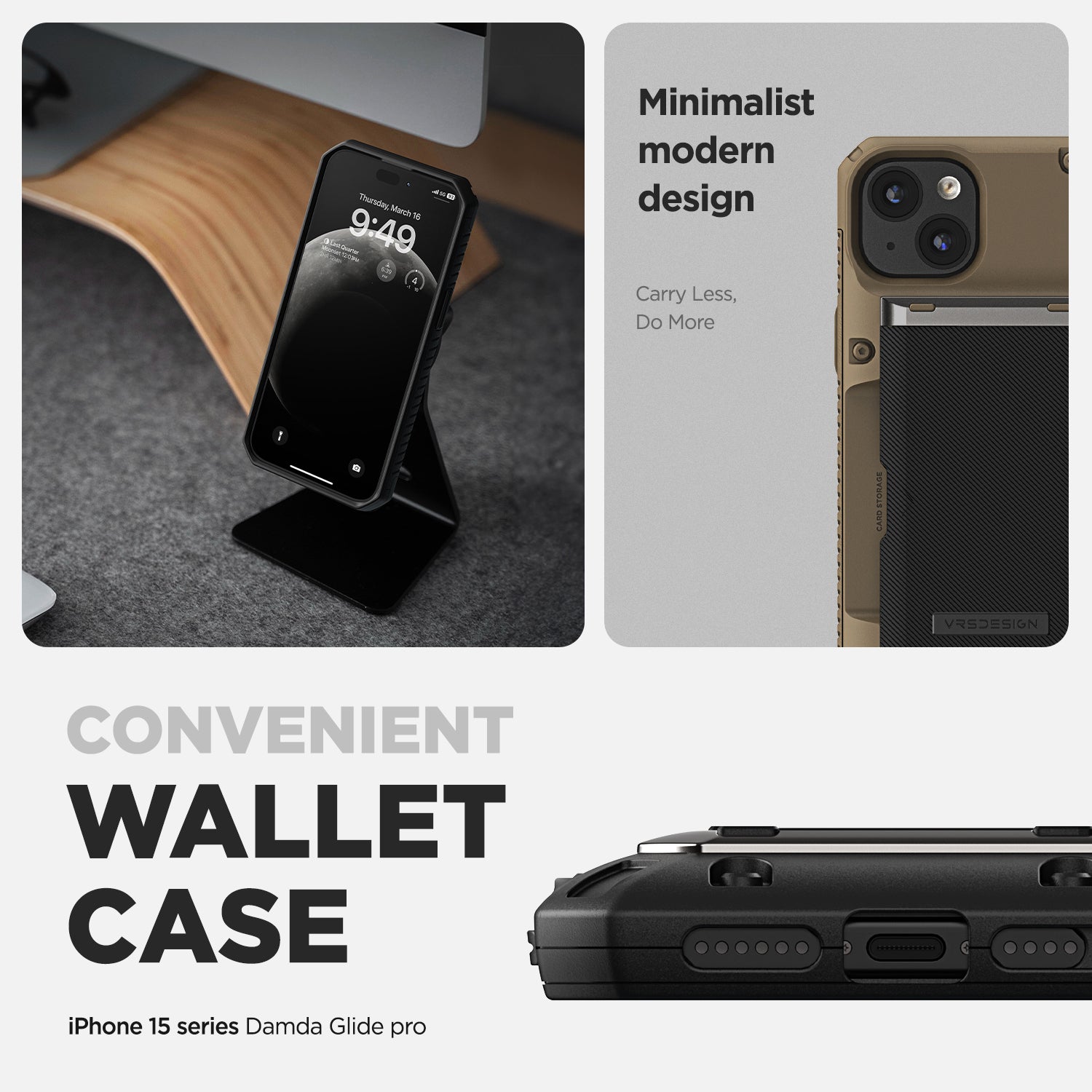 VRS Design iPhone 14 Pro Case [Damda Glide Ultimate] Black