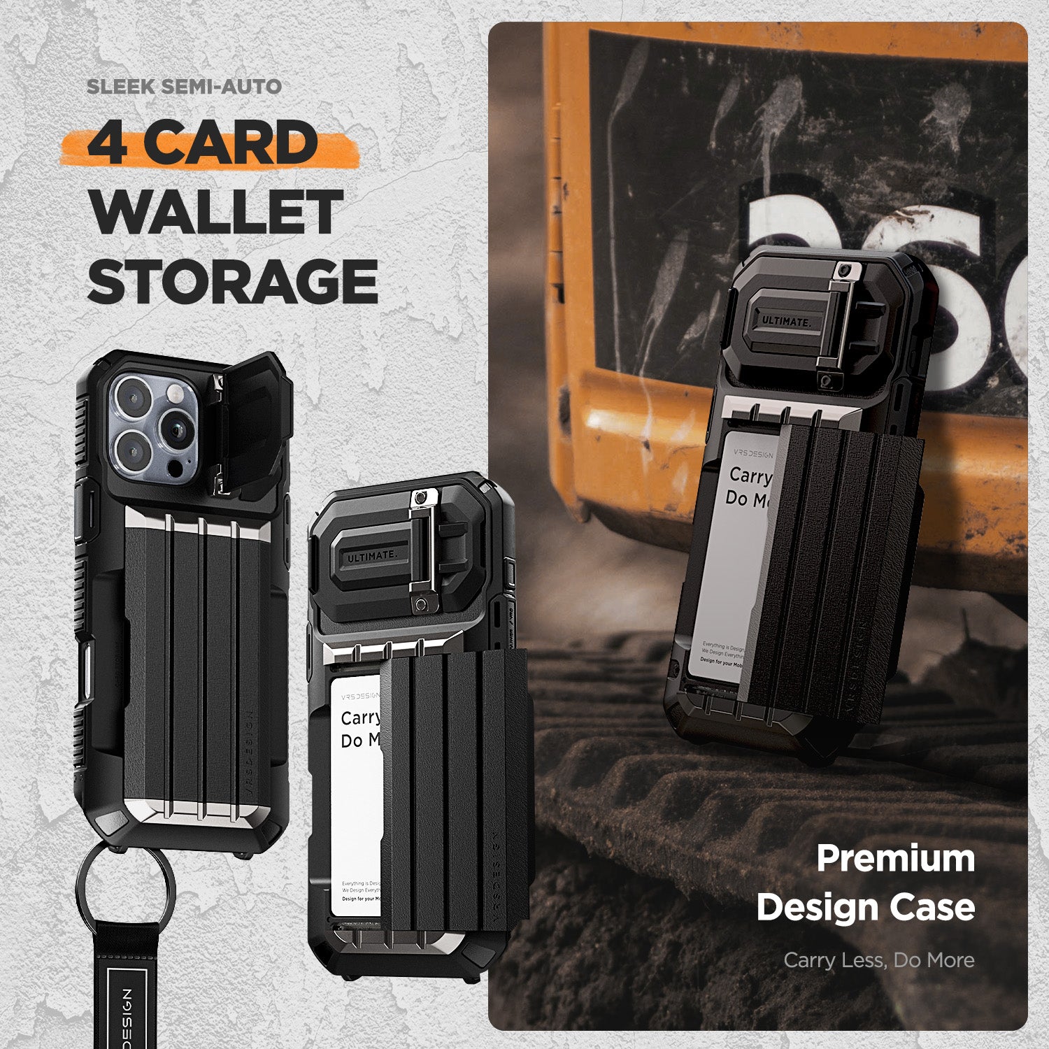 iPhone 16 Pro Max Case Damda Glide Ultimate Card Holder Wallet Case with Built in Camera Protector by VRS Design