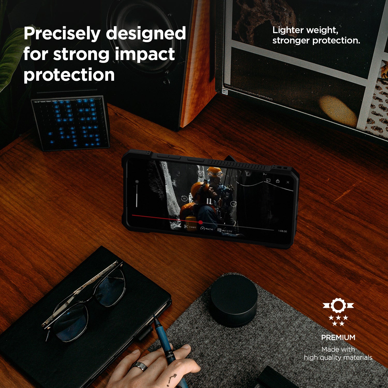 S26 Ultra versatile kickstand case for vertical and horizontal viewing