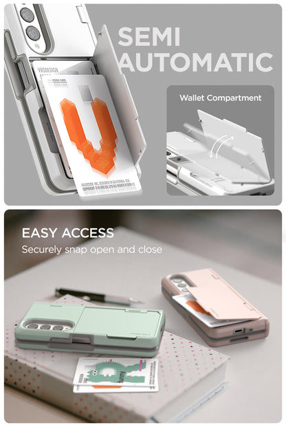 Samsung Galaxy Z Fold 4 wallet rugged case with multiple durable and convenient card slot with sleek minimalism by VRS