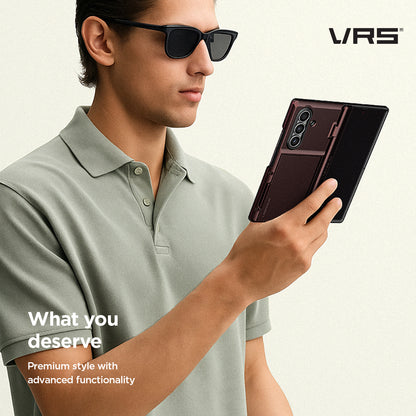 Samsung Galaxy Z Fold 7 Luxury Mobile phone cover card holder hinge protector built-in screen shield slim rugged daily carry durable case by VRS DESIGN