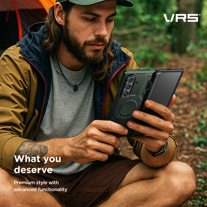 Samsung Galaxy Z Fold 7 Luxury Mobile phone cover card holder hinge protector built-in screen shield slim rugged daily carry durable case by VRS DESIGN