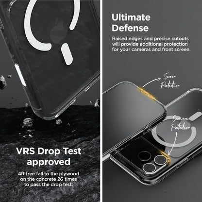 Apple iPhone 17 Pro Max slim and lightweight clear case magsafe crystal mix anti yellowing slim bumper bezel camera button by VRS DESIGN
