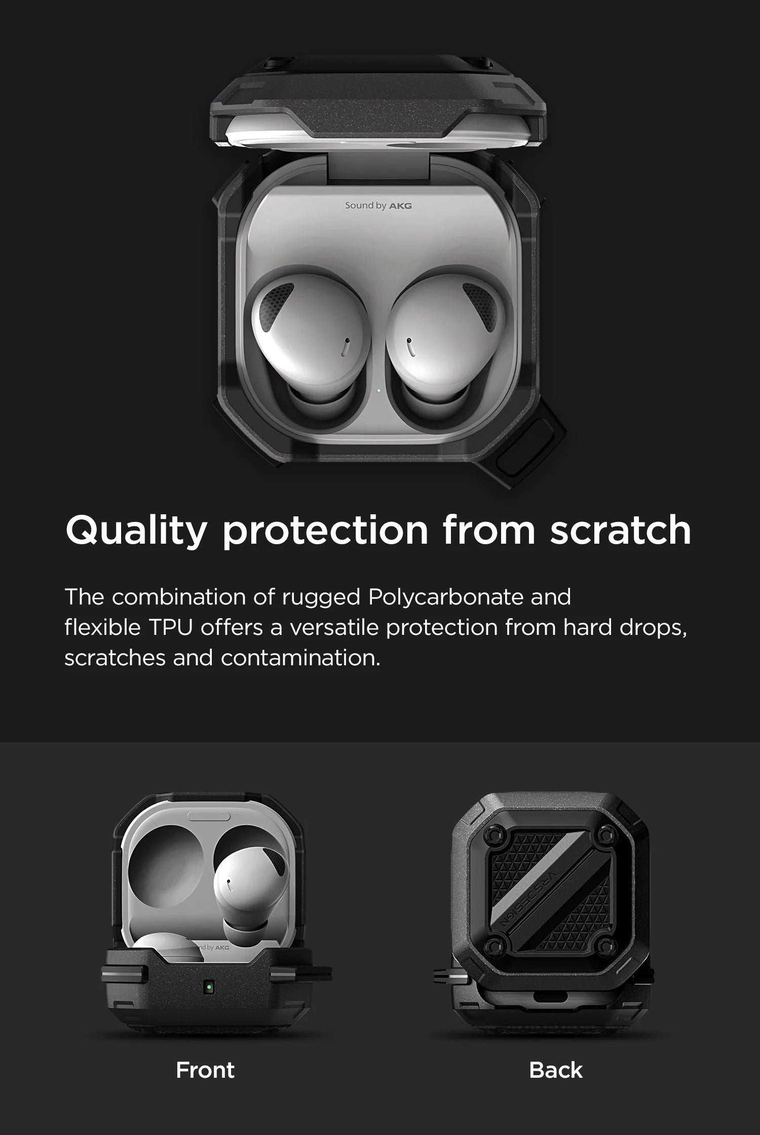 Samsung Galaxy Buds Pro Modern lightweight Wireless noise Cancellation case with rugged minimalist durable protection by VRS