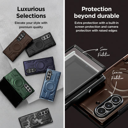 Samsung Galaxy Z Fold 7 Luxury Mobile phone cover card holder hinge protector built-in screen shield slim rugged daily carry durable case by VRS DESIGN