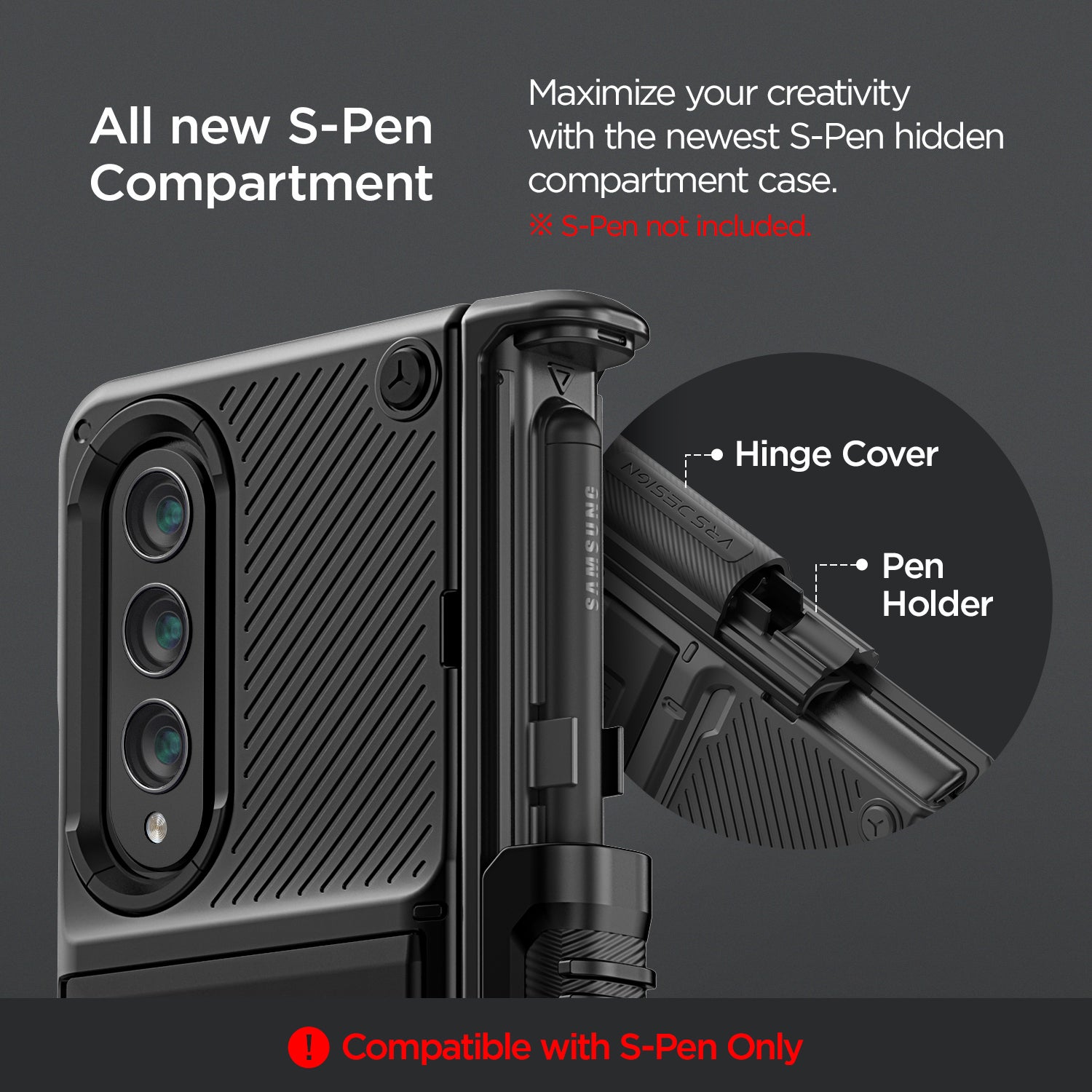 Sleek rugged Galaxy Z Fold 4 S Pen Slim minimalist case by VRS DESIGN – VRS  Design