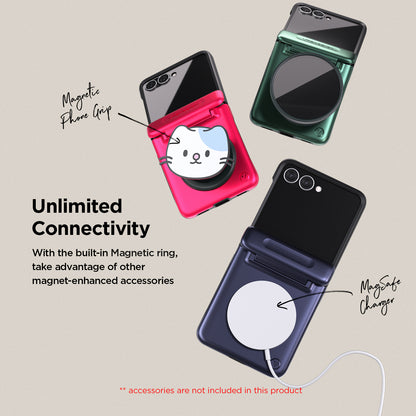 Samsung Galaxy Z Flip 7 Luxury Mobile phone cover card holder hinge protector built-in screen shield slim rugged daily carry durable case by VRS DESIGN