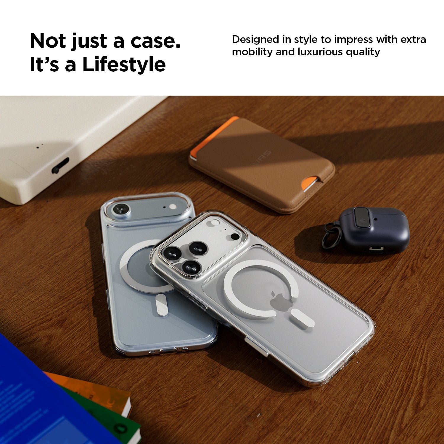 Apple iPhone 17 Pro Max slim and lightweight clear case magsafe crystal mix anti yellowing slim bumper bezel camera button by VRS DESIGN
