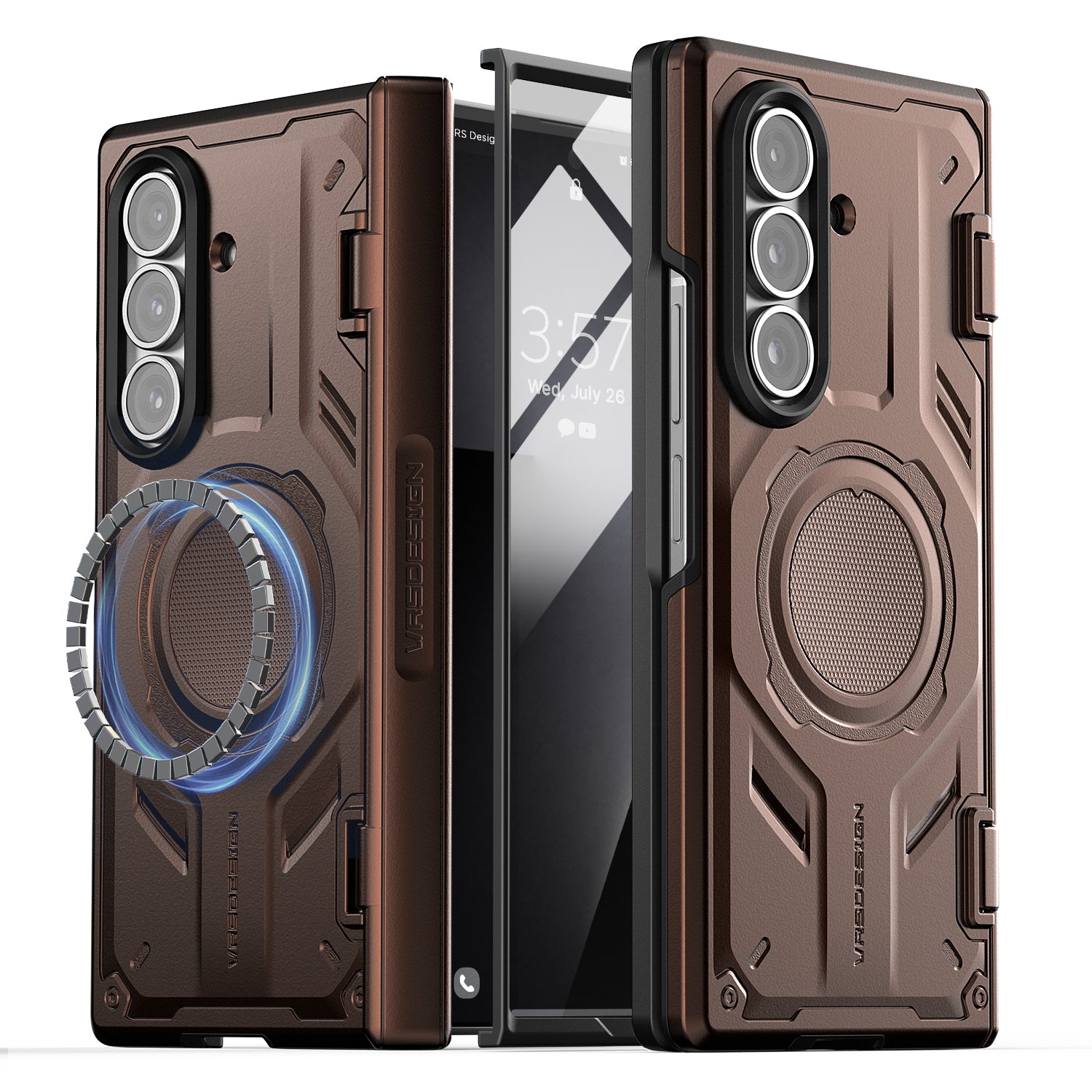 Samsung Galaxy Z Fold 7 Luxury Mobile phone cover card holder hinge protector built-in screen shield slim rugged daily carry durable case by VRS DESIGN