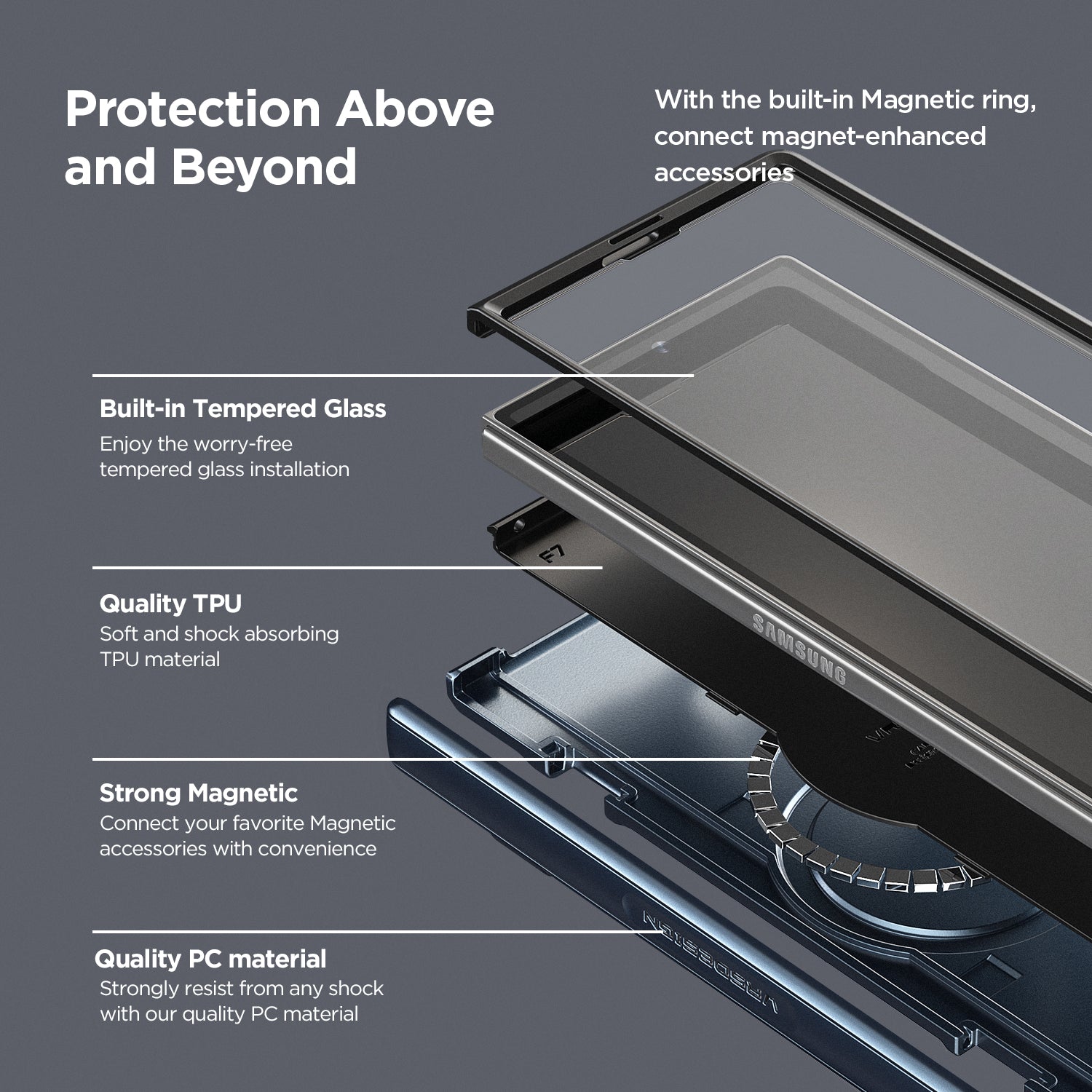Samsung Galaxy Z Fold 7 Luxury Mobile phone cover card holder hinge protector built-in screen shield slim rugged daily carry durable case by VRS DESIGN