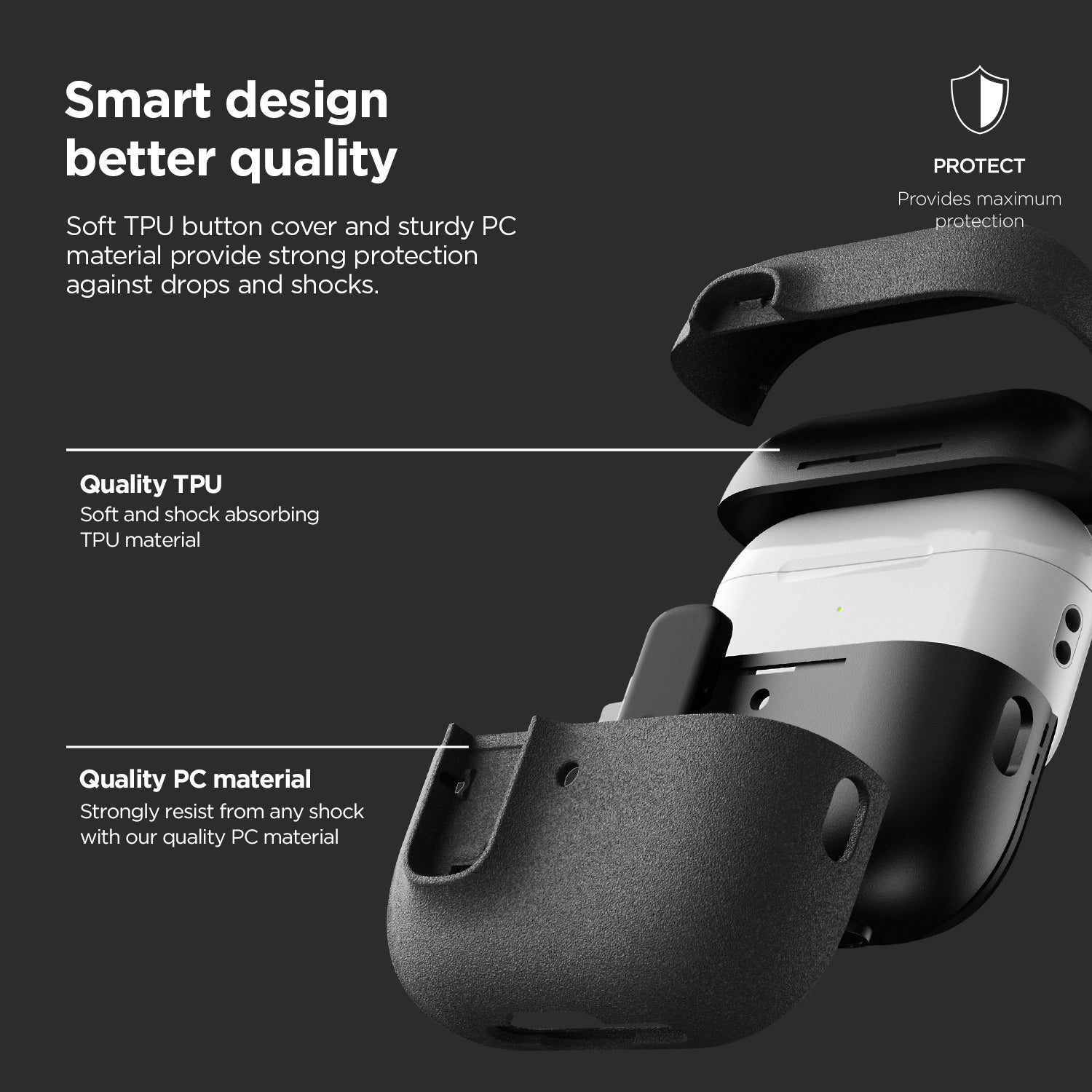 Apple AirPods Pro 3 Modern Lock Wireless Headphones with Noise Cancellation, Rugged modern and Lightweight Slim case by VRS