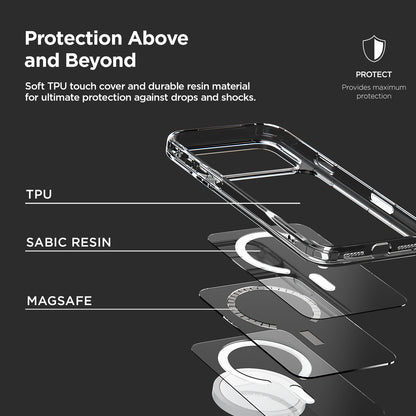 Apple iPhone 17 Pro Max slim and lightweight clear case magsafe crystal mix anti yellowing slim bumper bezel camera button by VRS DESIGN
