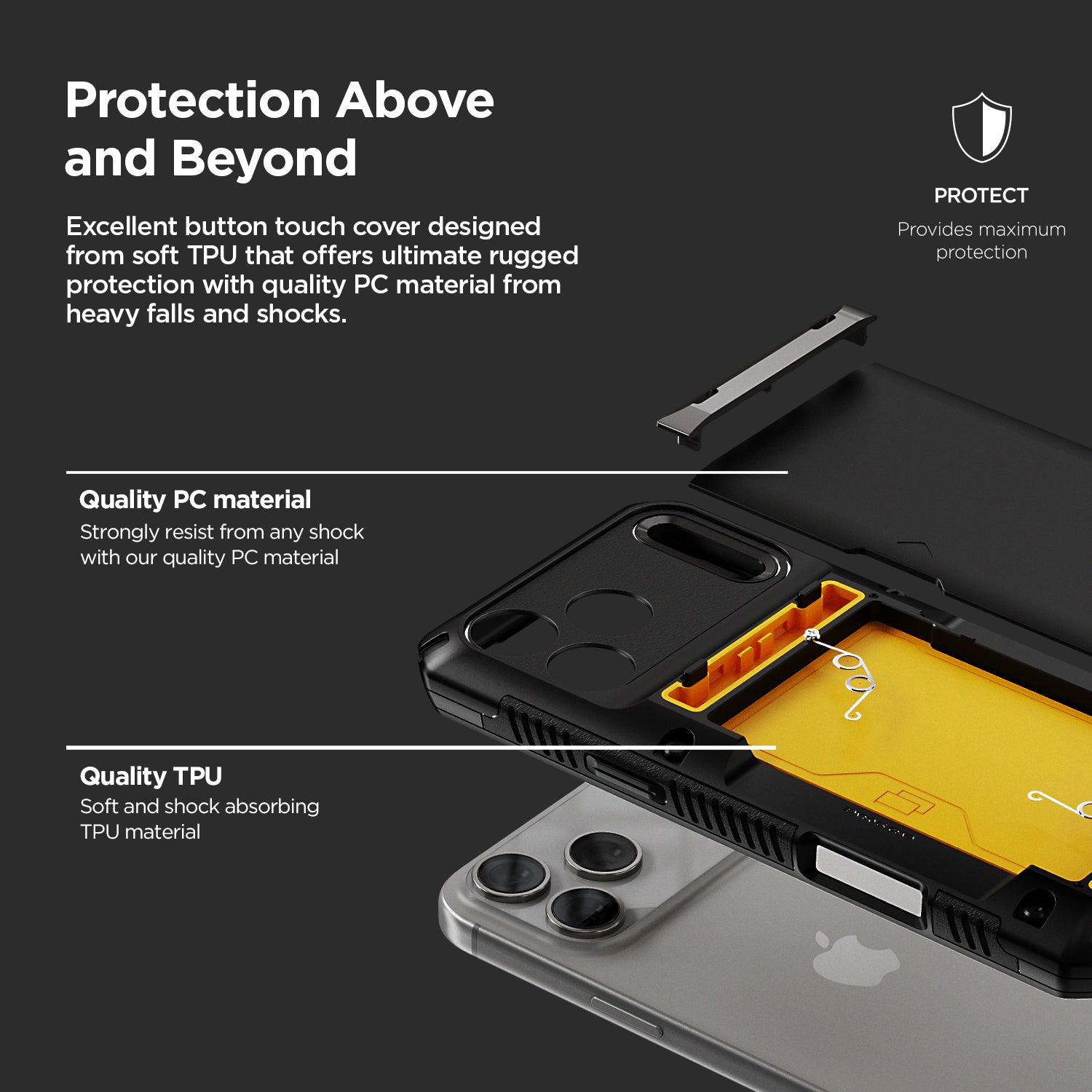 Apple iPhone 17 Luxury Mobile phone cover card holder hinge protector built-in screen shield slim rugged daily carry durable case by VRS DESIGN