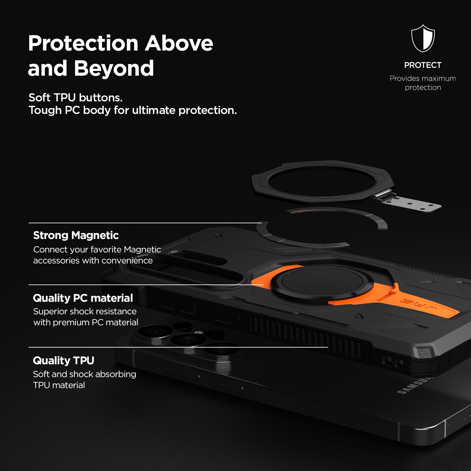 Sturdy drop protection cover for Galaxy S26 Ultra Quickstand Pro