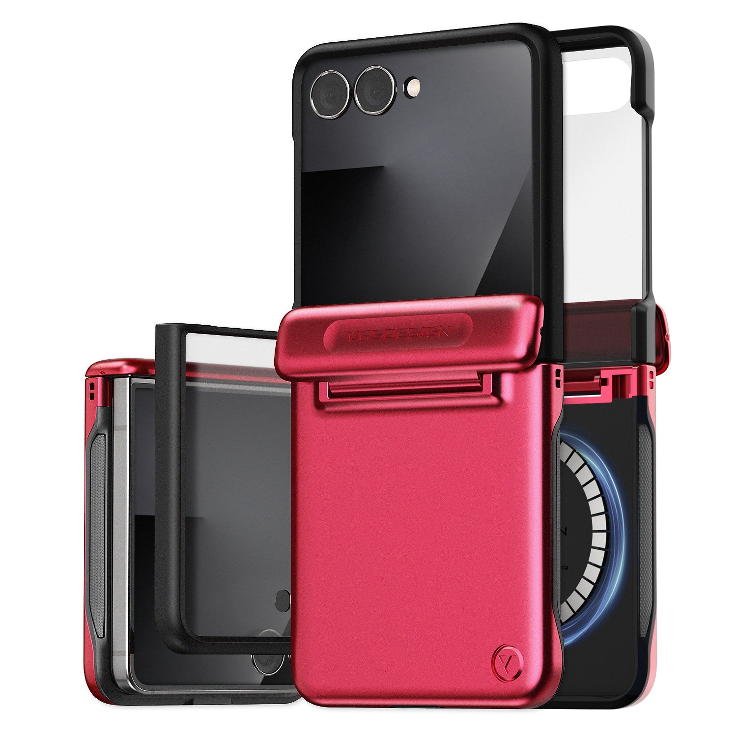 Samsung Galaxy Z Flip 7 Luxury Mobile phone cover card holder hinge protector built-in screen shield slim rugged daily carry durable case by VRS DESIGN