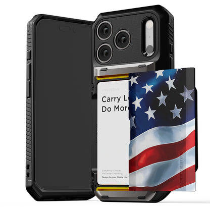 Apple iPhone 17 Luxury Mobile phone cover card holder hinge protector built-in screen shield slim rugged daily carry durable case by VRS DESIGN