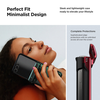 Samsung Galaxy Z Flip 7 Luxury Mobile phone cover card holder hinge protector built-in screen shield slim rugged daily carry durable case by VRS DESIGN