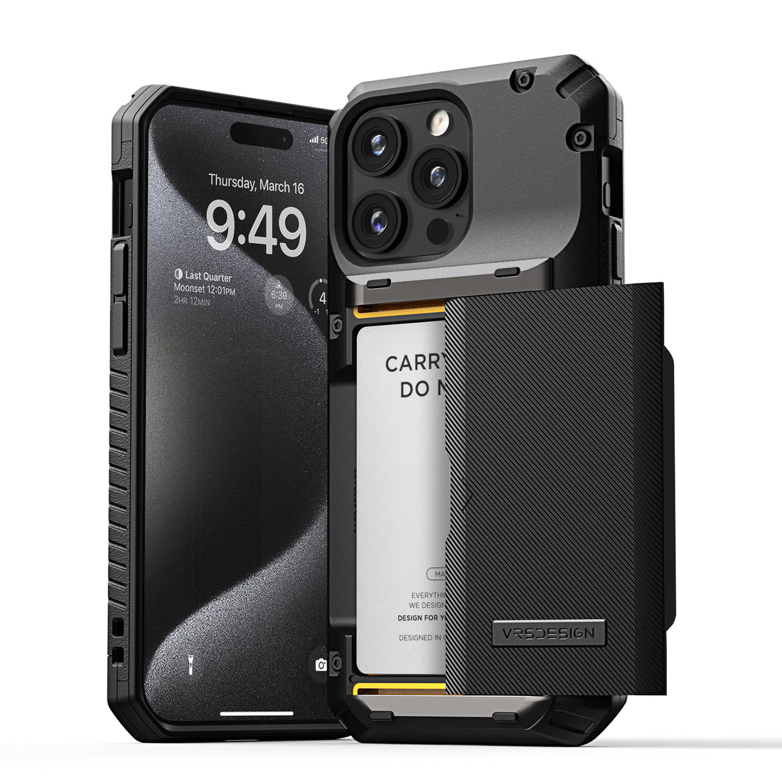 iPhone 15 Pro Max Case Damda Glide Pro with Card Holder Wallet by VRS Design