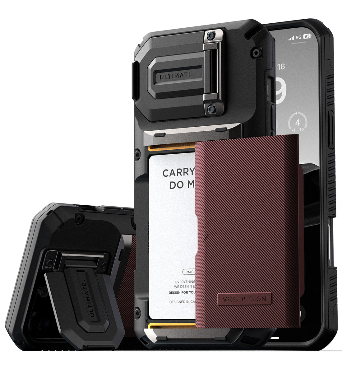 iPhone 16 Pro Max Case Damda Glide DuoGuard Card Holder Wallet Case with Built in Camera Protector by VRS Design