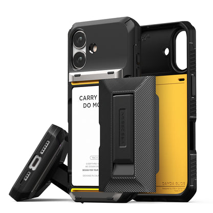 Apple iPhone 17 Luxury Mobile phone cover wallet kickstand card holder hinge protector built-in screen shield slim rugged daily carry durable case by VRS DESIGN