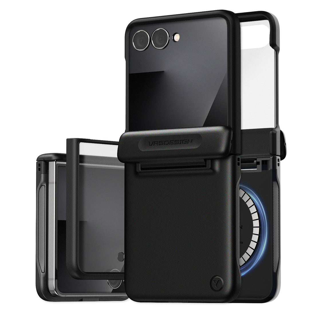 Samsung Galaxy Z Flip 7 Luxury Mobile phone cover card holder hinge protector built-in screen shield slim rugged daily carry durable case by VRS DESIGN