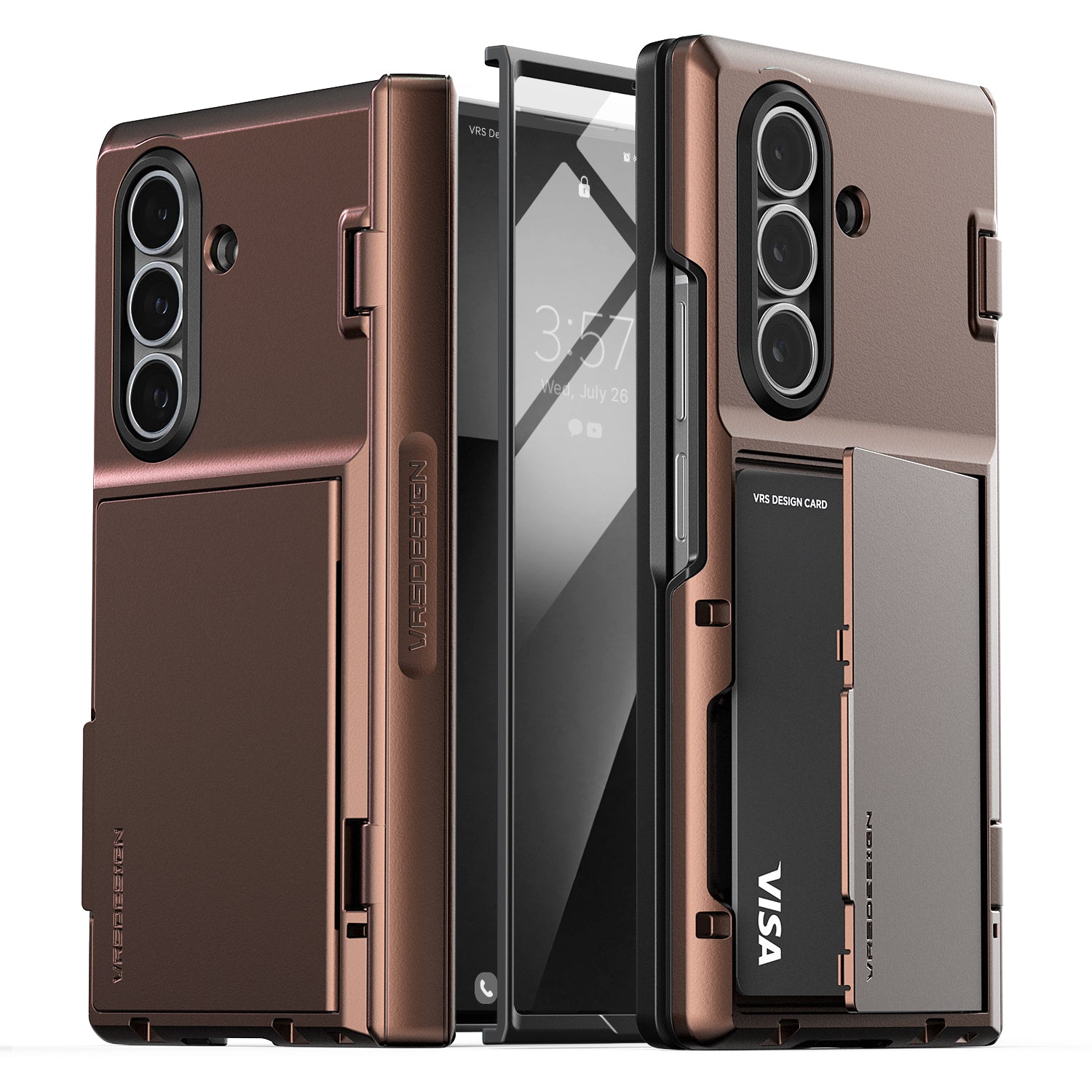 Samsung Galaxy Z Fold 7 Luxury Mobile phone cover card holder hinge protector built-in screen shield slim rugged daily carry durable case by VRS DESIGN