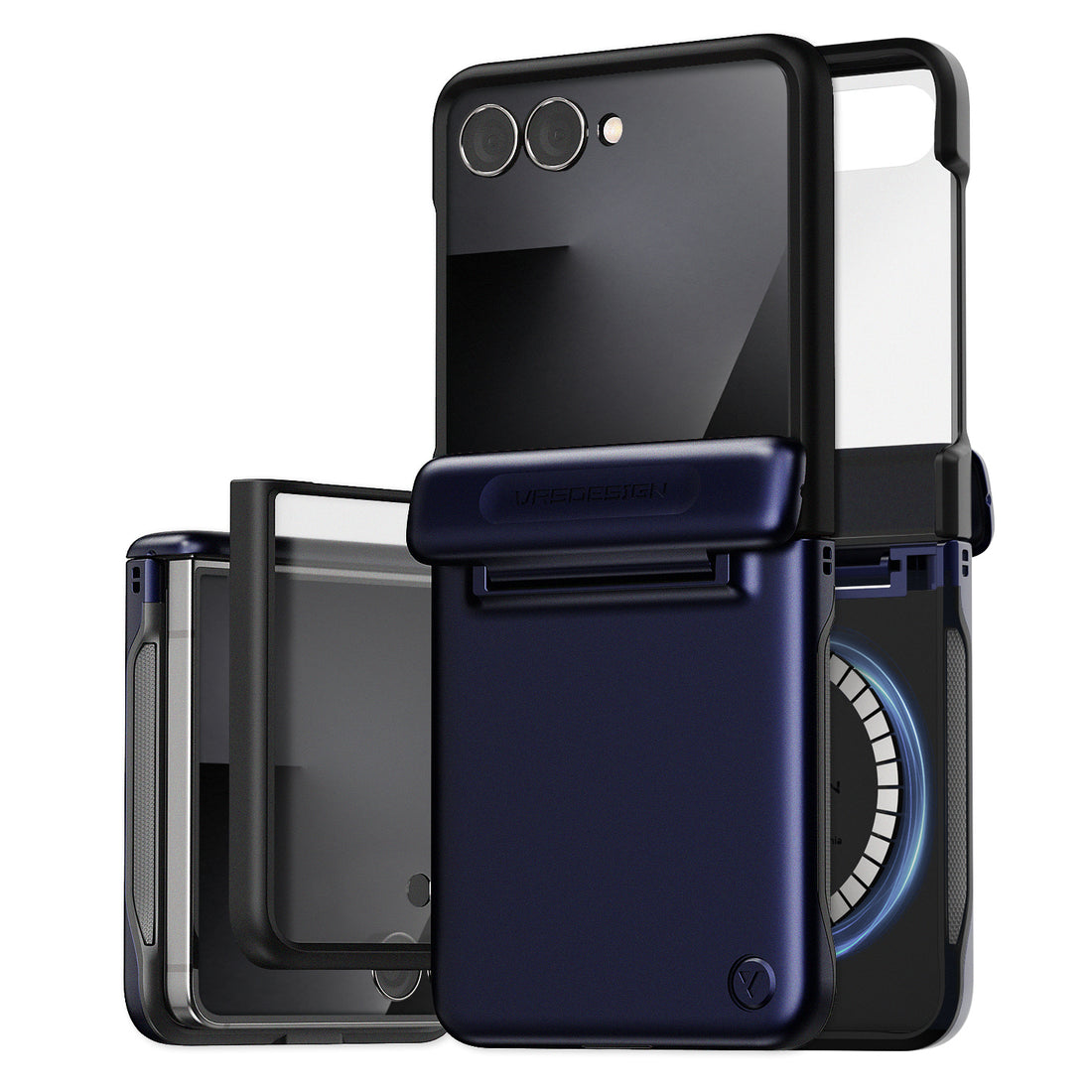 Samsung Galaxy Z Flip 7 Luxury Mobile phone cover card holder hinge protector built-in screen shield slim rugged daily carry durable case by VRS DESIGN