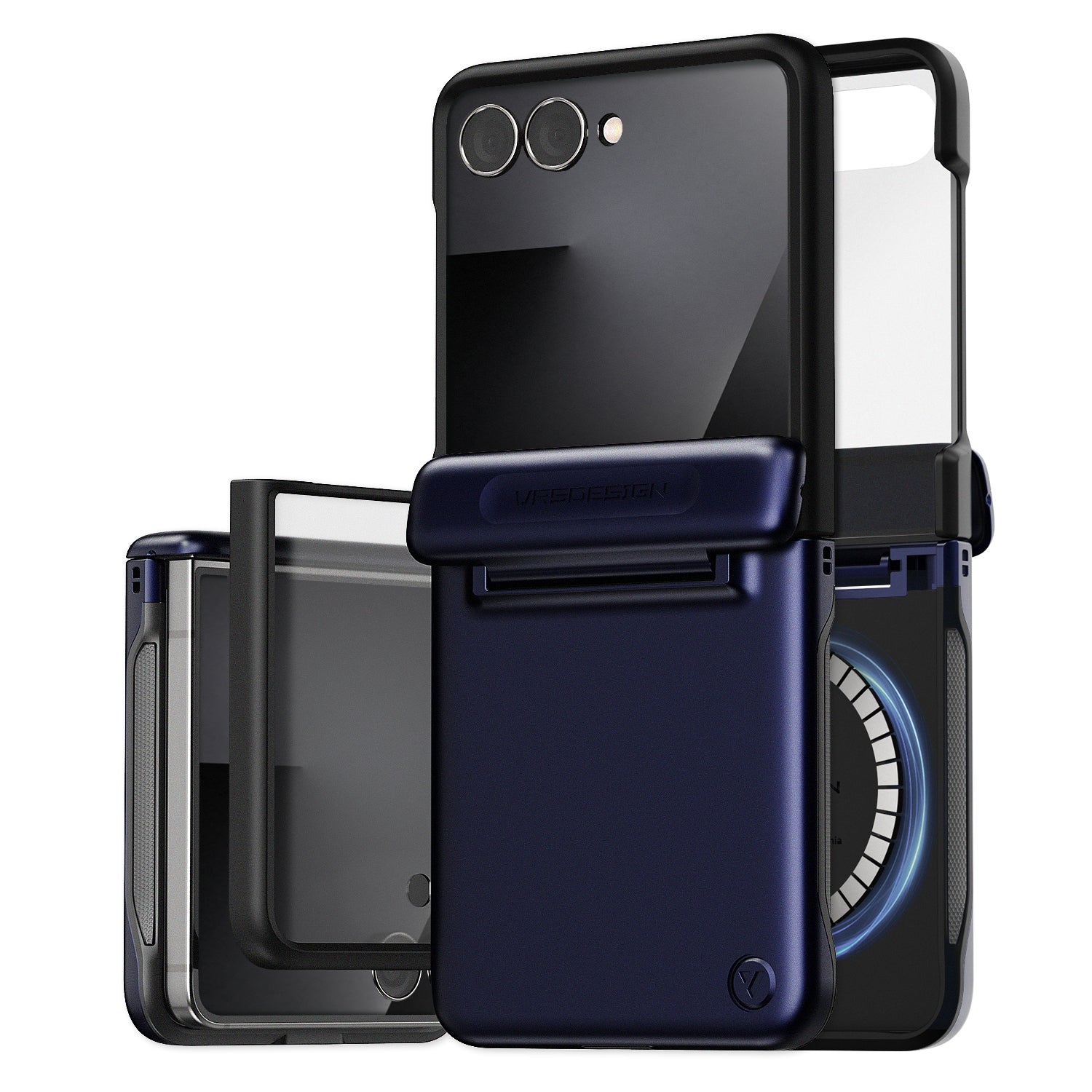 Samsung Galaxy Z Flip 7 Luxury Mobile phone cover card holder hinge protector built-in screen shield slim rugged daily carry durable case by VRS DESIGN